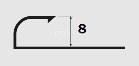 Профиль для плитки С-образный алюминий 8 мм PV13-07 бронза блестящая 2,7 м Профиль для плитки С-образный алюминий 8 мм PV13-07 бронза блестящая 2,7 м