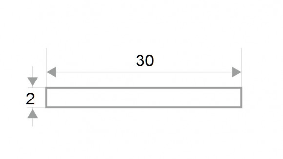 Алюминиевая полоса 30 мм серебристый муар (2 мм) 3м