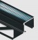 П-образный профиль для ступеней с рифлением 20х12 мм PV52-19 черный блестящий 2,7 м