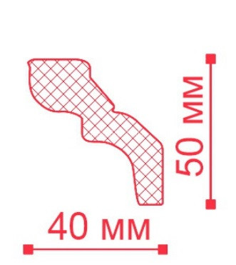 Потолочный плинтус NMC Nomastyl D белый полистирол 40х50 мм 200 см