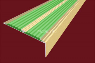 Порог угловой 70х22 мм алюминиевый противоскользящий АУ-70-Анод золото-зеленый 2,0 м Порог угловой 70х22 мм алюминиевый противоскользящий АУ-70-Анод золото-зеленый 2,0 м