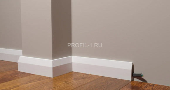 Напольный плинтус Decor-Dizayn DD125 полистирол белый, под покраску 70х15х2000 мм