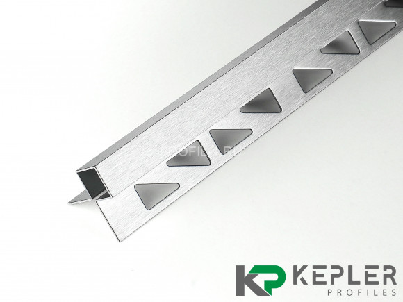 Угловой антивандальный профиль закладной квадрат 10х10 мм из нержавеющей стали SS 304 FSBP020-10-S S.S.304 сатинированный 2.7 м