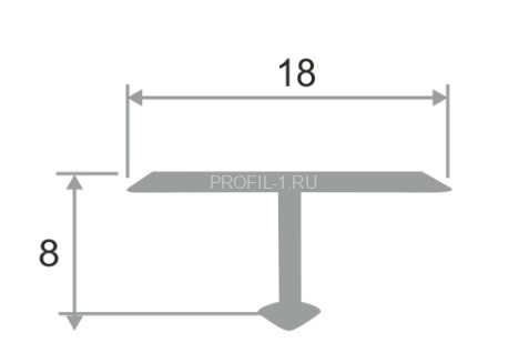 Алюминиевый Т-профиль ПТ-18 18 мм черный матовый 2,7 м