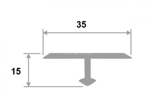 Латунный Т-образный профиль с фасками SP 35 ON 35х15 полированный 2,7м