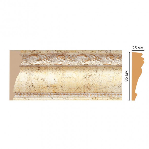 Молдинг DECOMASTER 152-553 ДМ (85x25x2400) цвет Шампань антик