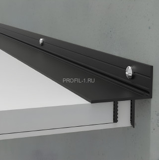 Алюминиевый потолочный теневой плинтус Диал ПТП-26 черный 3 м Алюминиевый потолочный теневой плинтус Диал ПТП-26 черный 3 м
