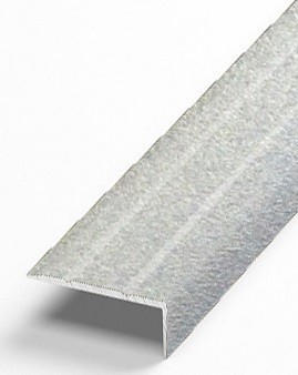 Алюминиевый порог угловой 20х24 мм с насечками Д3 КР Люкс серебро люкс 2,7 м