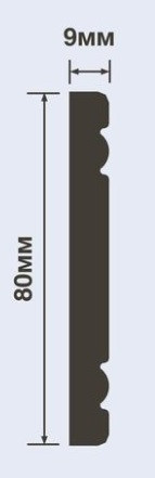 Молдинг HiWood W1080 белый 80х9 мм 200 см
