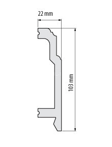 Напольный плинтус 103 мм Cezar Elegance LPC-26 белый 2,44 м