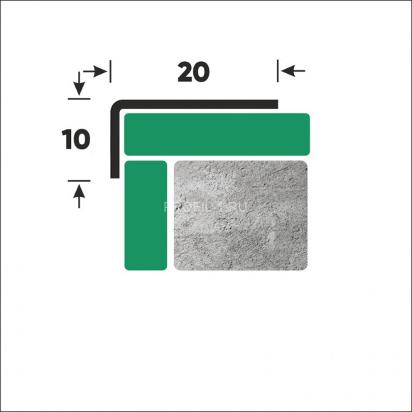 Уголок из нержавеющей стали разносторонний 10х20 мм FL 10х20 GS золото сатинированное 300 см