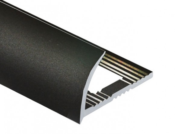 Алюминиевый профиль для плитки С-образный 10 мм PV17-18 черный матовый 2,7 м