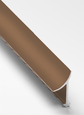 Уголок для плитки внутренний универсальный алюминий 10 мм PV30-37 светло-коричневый Ral 8025 2,7 м