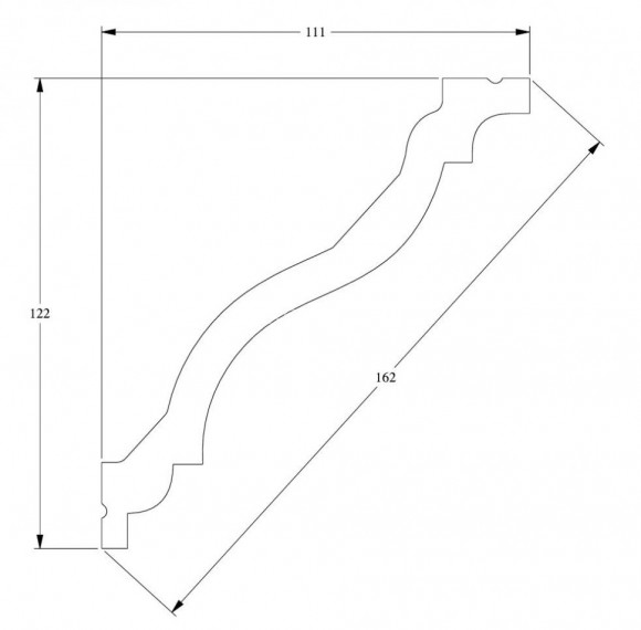 Потолочный плинтус Orac Decor Purotouch C333 белый полиуретан 122х111 мм 2м