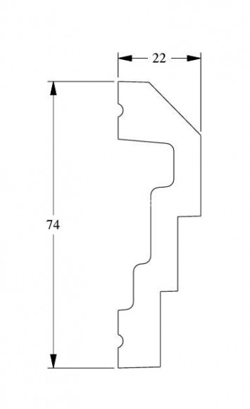 Гибкий молдинг Orac Decor Purotouch P7070F белый полиуретан 74х22 мм 2м