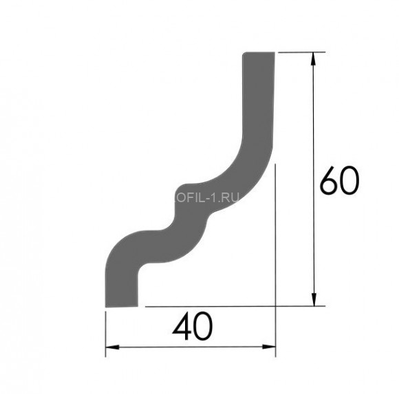 Потолочный плинтус NMC Nomastyl DR белый полистирол 40х60 мм 200 см