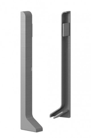 Комплект заглушек алюминиевых для плинтуса Laconistiq Adhesive 80 (левая+правая) серебро 80х10 мм