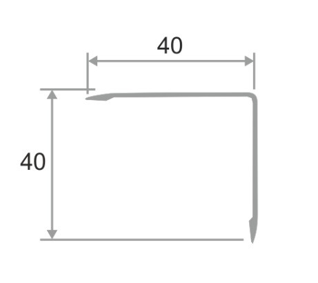 Алюминиевый уголок 40х40 мм ПН-40х40 белый 2,7 м
