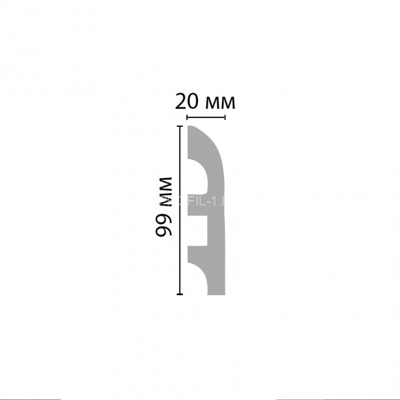 Плинтус DECOMASTER A016 (99x20x2000) напольный, ударопрочный полимер, белый, под покраску Плинтус DECOMASTER A016 (99x20x2000) напольный, ударопрочный полимер, белый, под покраску
