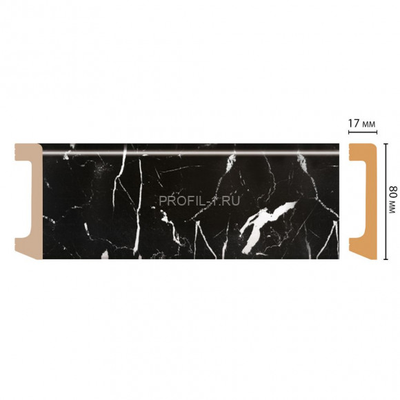 Плинтус напольный DECOMASTER D235-78 ШК/20 (80x17x2400) цвет Мрамор черный