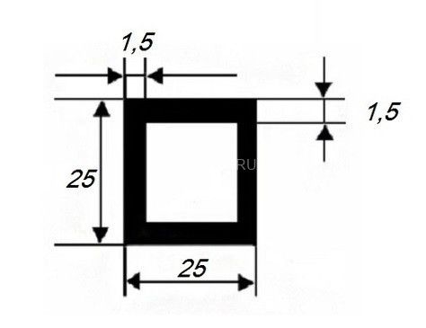 Алюминиевый бокс 25х25х1,5 мм серебро 3 м Алюминиевый бокс 25х25х1,5 мм серебро 3 м