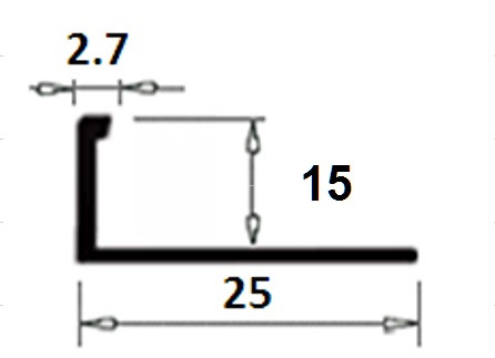 Латунный L-образный профиль TR 150 OA 15 антик 2,7м