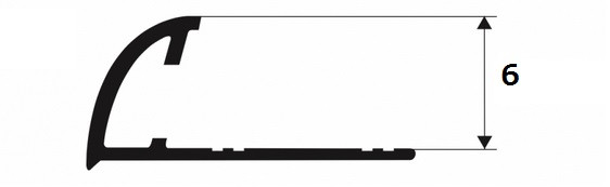 С-образный профиль латунный 6 мм Progress Profiles PJOC 6 хром 2,7 м