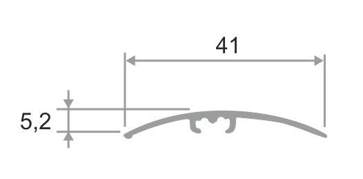 Алюминиевый порог ламинированный разноуровневый 41 мм ПО-41 209 Орех тропический 2,7 м