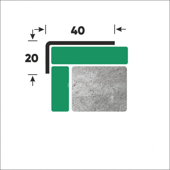 Уголок из нержавеющей стали разносторонний 20х40 мм FL 20х40 P полированная сталь 300 см