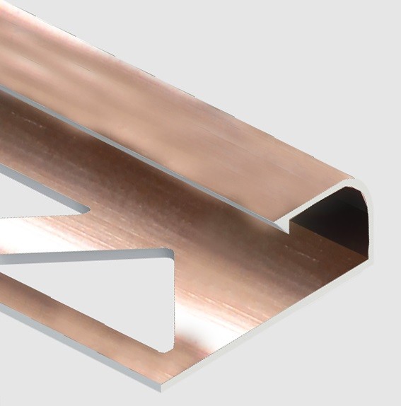 Профиль для плитки С-образный алюминий 8 мм PV13-15 розовый блестящий 2,7 м