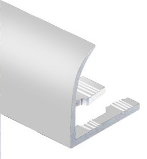 Профиль С-образный для плитки гибкий алюминий 8 мм PV25-02 серебро матовое 2,7 м