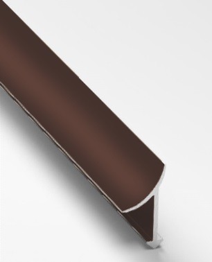 Уголок для плитки внутренний универсальный алюминий 10 мм PV30-39 коричневый Ral 8011 2,7 м