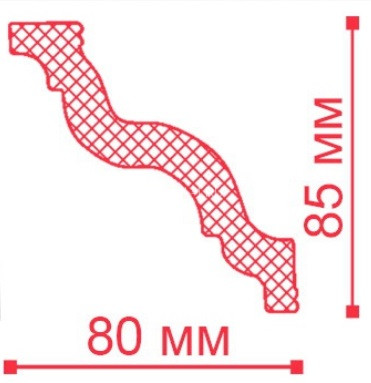 Потолочный плинтус NMC Nomastyl GR белый полистирол 80х85 мм 200 см