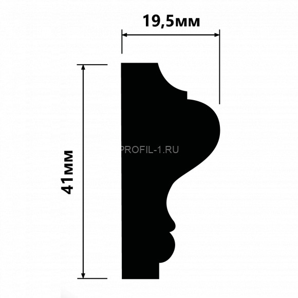 Молдинг HiWood LD40 белый 41х19,5 мм 2 метра