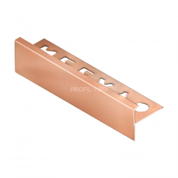 Алюминиевый профиль лестничный F-образный 10мм NEEXY PV53-49-MT медь матовая 2.7м