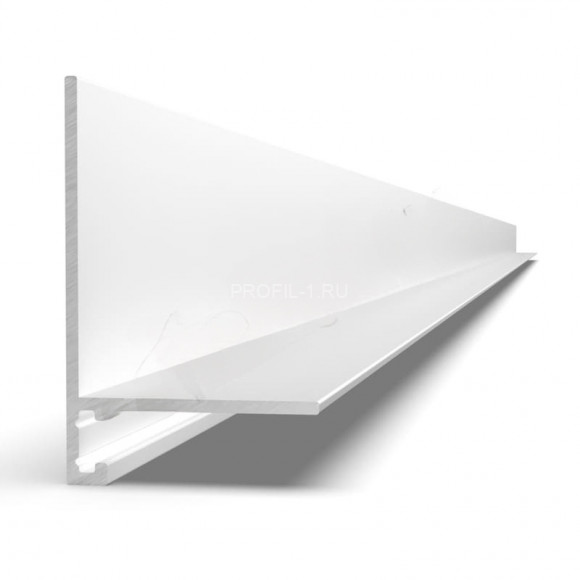 Алюминиевый микроплинтус с заходом на стену 20х32 мм Диал МП-32-2м 2334 белый муар RAL 9016 2 м