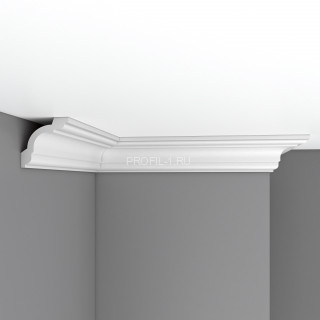 Плинтус потолочный 75х75х2400 мм Decomaster 96630 из полиуретана белый под покраску Плинтус потолочный 75х75х2400 мм Decomaster 96630 из полиуретана белый под покраску