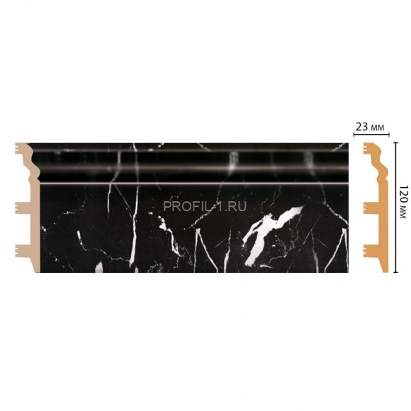 Плинтус напольный DECOMASTER D233-78ДМ (120x23x2400) цвет Мрамор черный