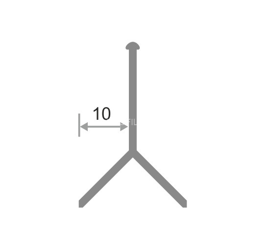 Профиль Y-образный мерседес ПО-97 серебро матовое 2,7 м
