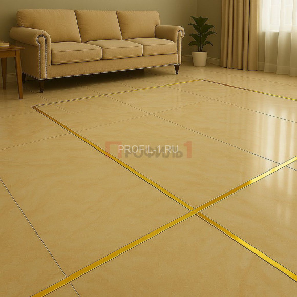 Латунный П-образный профиль PU 2010 ON 10х20х10 полированный 3м