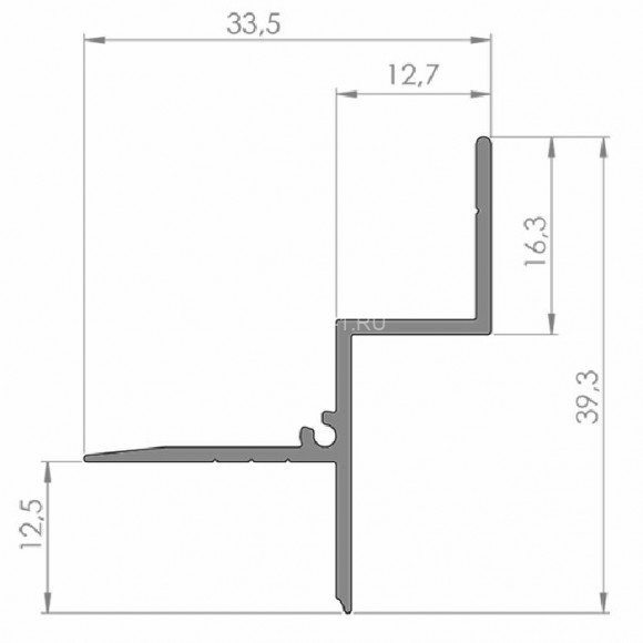 Алюминиевый потолочный теневой плинтус Диал ПТП-40 черный 3 м