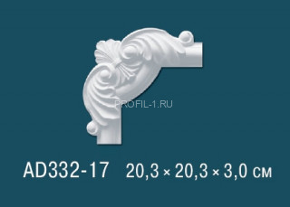 Угловой элемент с орнаментом Перфект AD332-17 203х203 мм