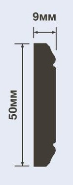 Молдинг HiWood WIP50 белый 50х9 мм 200 см Молдинг HiWood WIP50 белый 50х9 мм 200 см