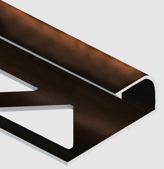 Профиль для плитки С-образный алюминий 8 мм PV13-11 коричневый блестящий 2,7 м