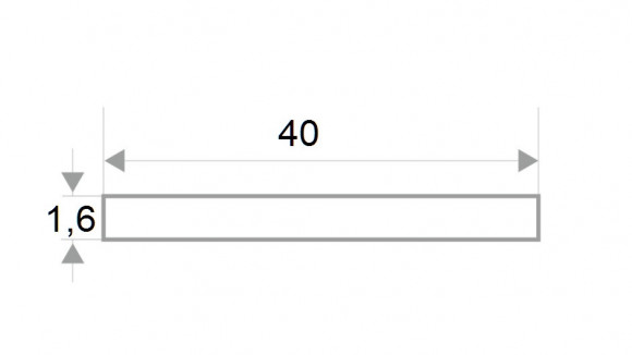 Алюминиевая полоса 40 мм белая матовая (1,6 мм) 3м