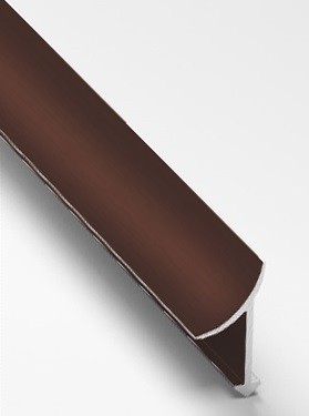 Уголок для плитки внутренний универсальный алюминий 10 мм PV30-38 темно-коричневый Ral 8017 2,7 м