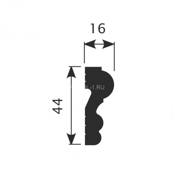 Молдинг Cosca MX-038 белый полистирол 16х44 мм 2м Молдинг Cosca MX-038 белый полистирол 16х44 мм 2м