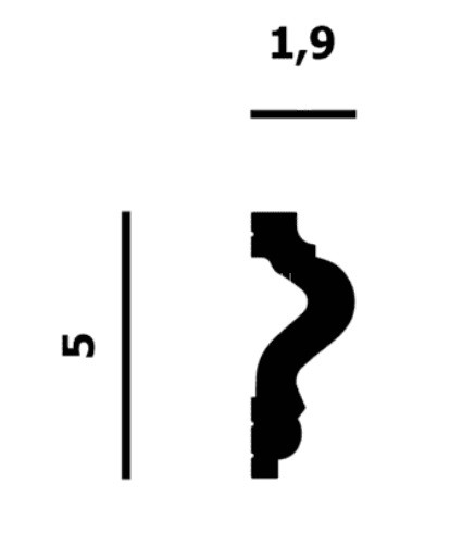 Декоративный молдинг Перфект Плюс P146 белый ударопрочный 19х50 мм 2 м