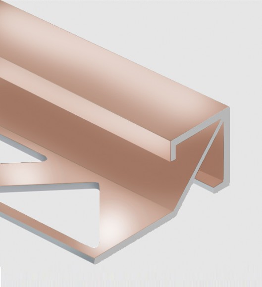 Профиль для плитки внешний Квадрат 14х14 мм алюминий PV72-15 розовый блестящий 2,7 м