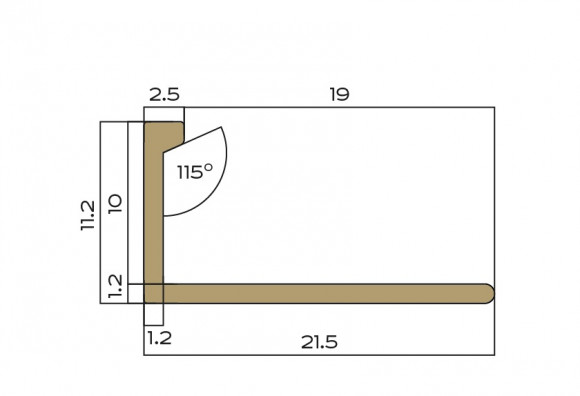 L-профиль 10 мм латунный NEEXY PVL02-04 ANTBL антик бронза светлая 2.7м